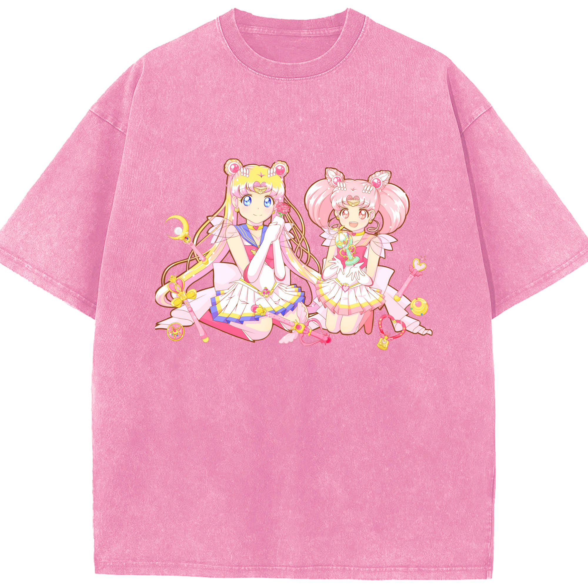 （画像用） 美少女戦士セーラームーン 月野 うさぎ つきの うさぎ Sailor Moon Tsukino Usagi 綿100% ヴィンテージ風 半袖Tシャツ（フロントプリント）